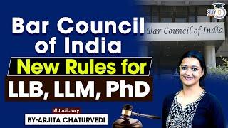 Bar Council of India New Rules for LLB LLM PhD Programs  BCI Reforms Legal Education