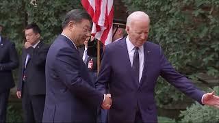 President Joe Biden greets Chinas President Xi Jinping in San Francisco