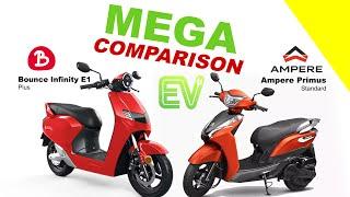 Bounce Infinity E1 vs Ampere Primus  MEGA COMPARISON  Bike Info