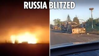 Watch Ukraine blitz ANOTHER Russian region as 400 of Putins troops killed in huge convoy ambush