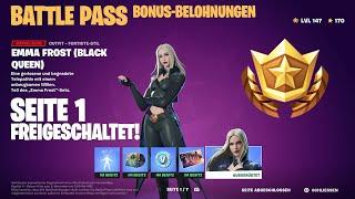 Fortnite  Battle Pass  Emma Frost im Stil der Black Queen freigeschaltet  Bonus-Seite 1