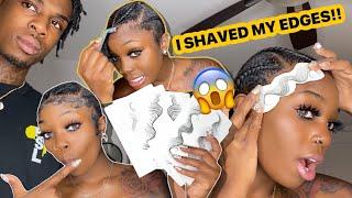 TATTOO BABY HAIR I shaved my REAL edges *GIVEAWAY*