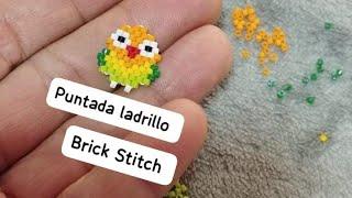 cómo hacer puntada ladrillo o brick Stitch paso a paso para principiantes