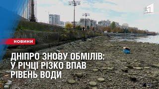 Дніпро знову обмілів у річці різко впав рівень води