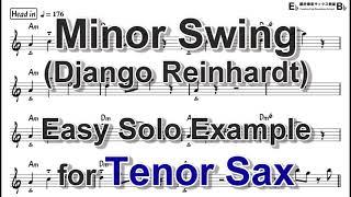 Minor Swing Django Reinhardt - Easy Solo Example for Tenor Sax