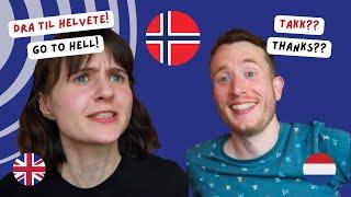 Brit and Dutch try to learn Norwegian ... it does not go well