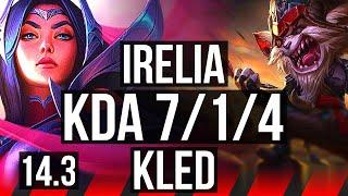 IRELIA vs KLED TOP  714 500+ games Godlike  KR Challenger  14.3