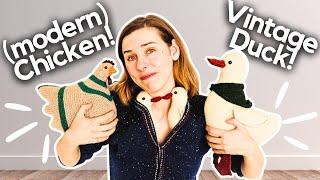 i’m not ok. so I knit an emotional support chicken and vintage duck