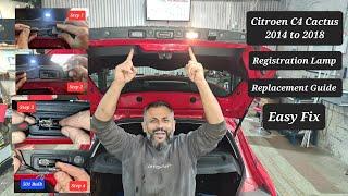 how to change Registration Lamp on Citroën C4 Cactus #numberplate