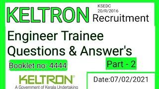 Keltron engineer trainee  Recruitment  Questions and answers  part 2