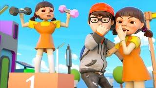 Nick and Doll Squid Game was Surprise by The Power of Mini Robot Doll  Scary Teacher 3D Life Kingmo