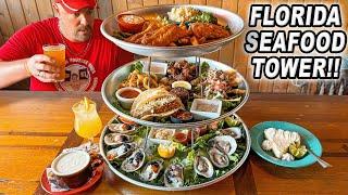 Capt Hirams Massive Florida Seafood Tower Challenge w Fish & Chips Oysters Tacos and MORE