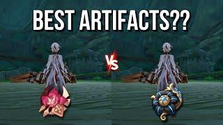Arlecchino with Gladiator vs Fragment Damage Comparison & Showcases Which Artifact Set Is Superior?