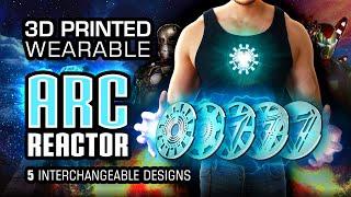 DIY Wearable Iron Man Arc Reactor with 5 Interchangeable Faceplate Designs 3D Printed