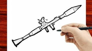 Bazuka Silah Çizimi Nasıl Yapılır - Kolay Silah Çizimleri - Resim Çizme Dersleri - Nasıl Çizilir