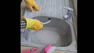 ASMR Household Washing and Scrubbing kitchen Sink - No Talking 