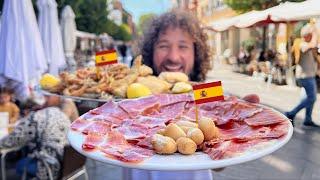 Trying street food in SPAIN  The land of ham 