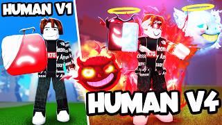 I Awakened Human V4 With Only RED Fruits Blox Fruits