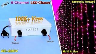 How to Make 6 Channel LED Chaser at Home  Multi Action LED Chaser  Running Light Chaser