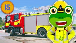 Geckos Emergency Fire Truck Rescue  Geckos Real Vehicles  Educational Truck Videos For Kids