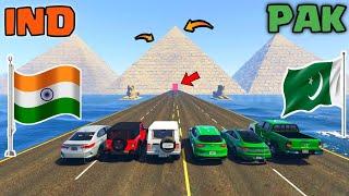 India Vs Pakistan  Gta 5 Indian Cars Vs Pakistan Cars Big Pyramid Jump Challenge  Gta 5 Gameplay