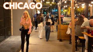 Night in Chicago Walking Tour on Friday  July 19 2024  4k 60fps City Sounds