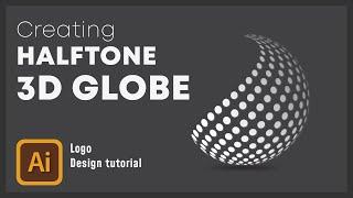 Halftone 3D Globe  Adobe illustrator  Logo Design