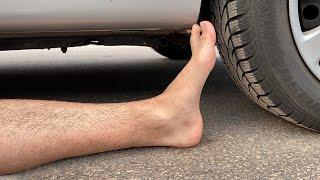 Crushing Crunchy & Soft Things by Car - EXPERIMENT- CAR VS PLASTIC FOOT