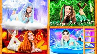 Four Elements Build a Bunk Bed Fire Girl Water Girl Air Girl and Earth Girl