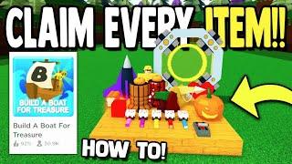 CLAIMING EVERY ITEM  Roblox Build a Boat for Treasure