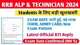 RRB ALP & TECHNICIAN EXAM DATE जारी हो गई ADMIT CARD किस DATE को आएगा  ONLINE EXAM