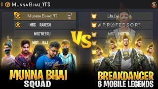 Breakdancer Bundle Squad Vs Munna Bhai Squad - Munna Bhai Gaming- Free Fire Telugu