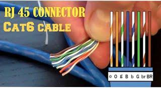 How To Make Ethernet cable . RJ 45 connector color Coding LAN