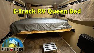 RV Queen Bed Build for 7x14 Cargo Trailer to Camper Conversion  E-Track Bed for the Cargo Camper
