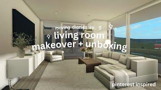  living room makeover  moving diaries ep. 5  bloxburg roleplay 