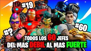 TODOS LOS JEFES DE FORTNITE del mas DÉBIL al mas FUERTE