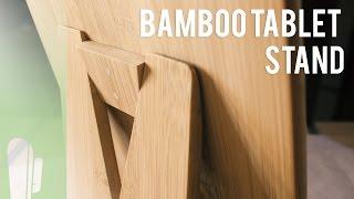Turn bamboo cutting boards into a tablet stand for the kitchen
