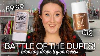 *NEW* REVOLUTION & ELF BRONZING DROPS Which Dupe Is Best? Comparison & Try On Drunk Elephant Dupes