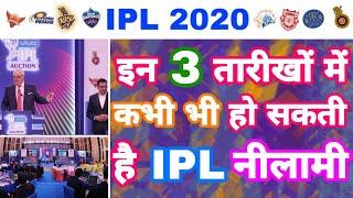 IPL 2020 - List Of 3 Expected Dates For IPL Auction  MY Cricket Production