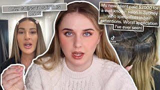 The WORST hairstylist on Tik Tok DRAGGED over $2000 extensions…