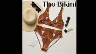 Longhorn Skull Recycled High-waisted Bikini Cowgirl Bathing Suit Vacation Cowgirl Boots Bikini