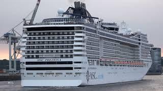 MSC Preziosa  Auslaufen Hamburg 06.06.2024