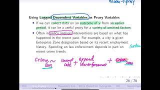 9.2a Using Lagged dependent variables as proxy variables