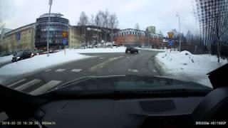 Dashcam in Sundsvall vol.14 - Near hit pedestrian