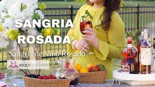 Receta Sangría Rosada con frutos rojos. Rose Sangría. Sangría con vino Rosado. #sangría #cocteles