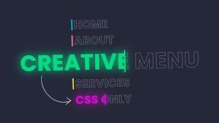 CSS Creative Menu Hover Text Animation Effects  Amazing Animated Text using Html & CSS