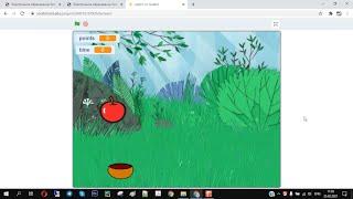 Создание игр на scratch - Лови яблоки catch apples