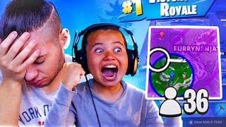 MY LITTLE BROTHER FINALLY WINS HIS FIRST GAME OF SCRIMS ON BUILDER PRO COMPETITIVE FORTNITE BR