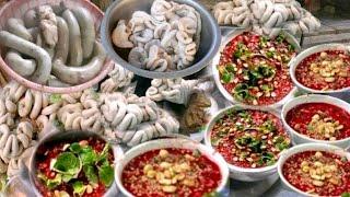 Ăn Bộ Lòng Lợn Và Tiết Canh Lợn 200kg Nóng Hổi Vừa Thổi Vừa Ăndishes from pork offal in Vietnam