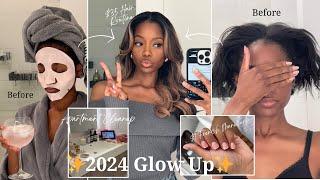 GLOW UP on a BUDGET for 2024  $7 manicure + $35 hair routine  + apartment deep clean + much more